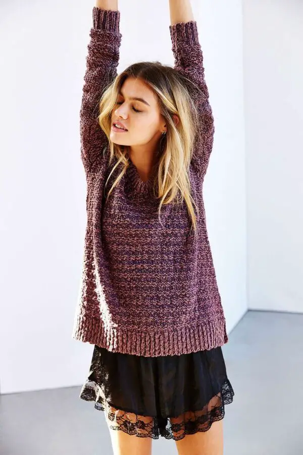 lace-shorts-and-chunky-knit-sweater