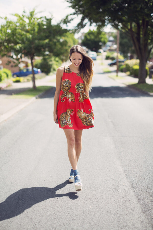 socks-and-sandals-outfit-with-red-dress
