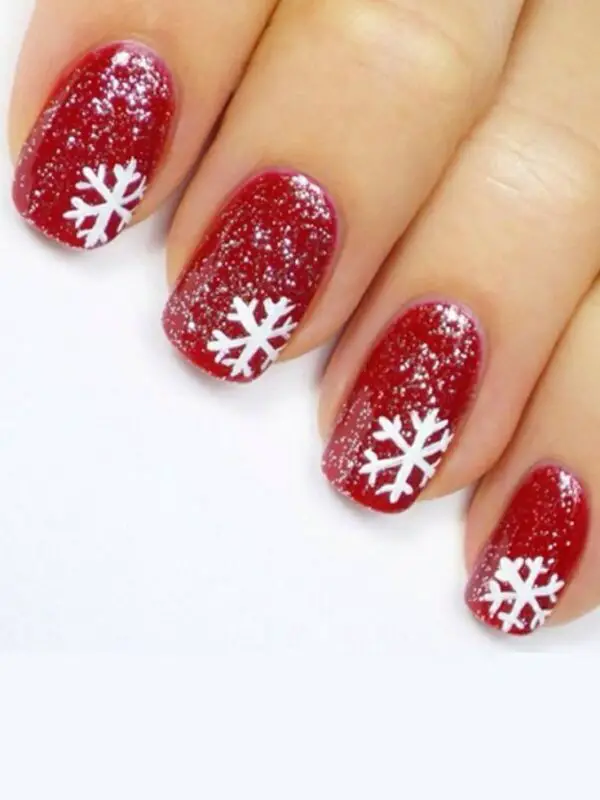 red-base-white-snowflakes