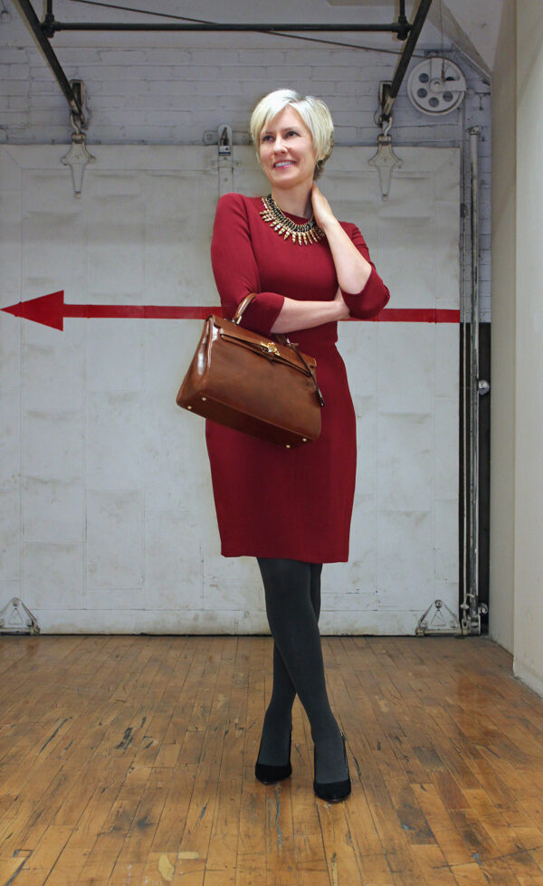 2-maroon-dress-with-brown-bag