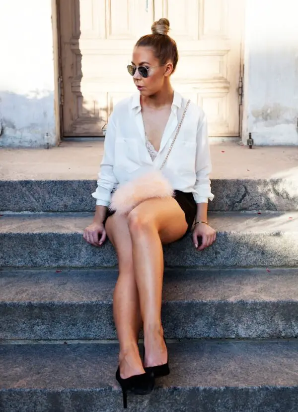 2-white-blouse-with-chic-shorts