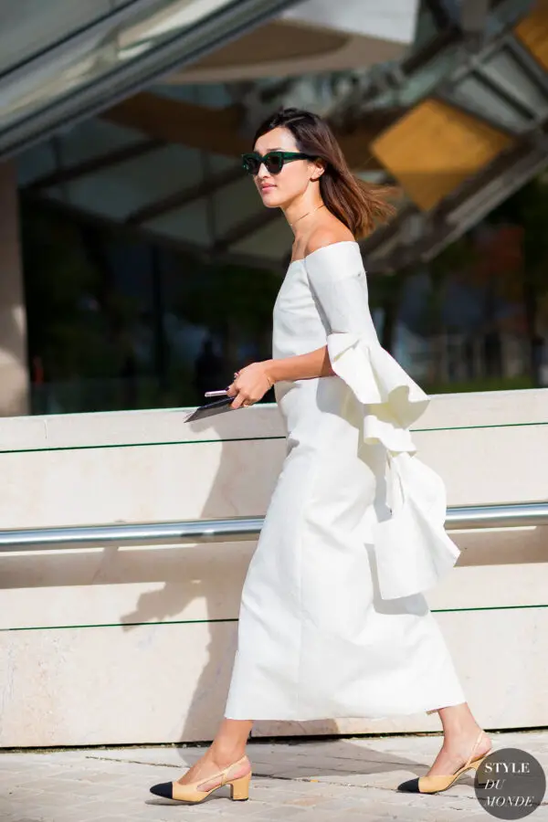3-chic-ruffled-dress-with-cap-toe-shoes