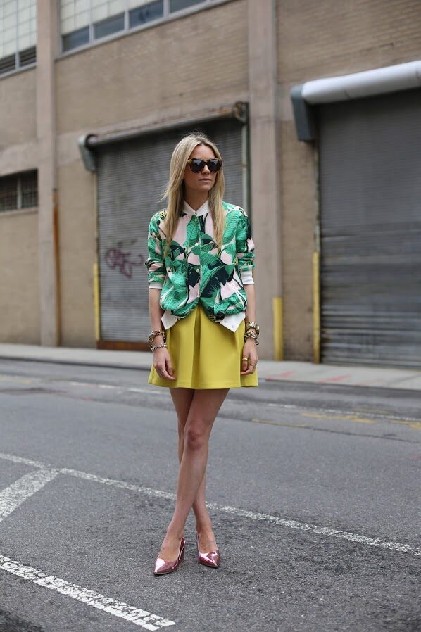 3-palm-print-blazer-with-yellow-skirt