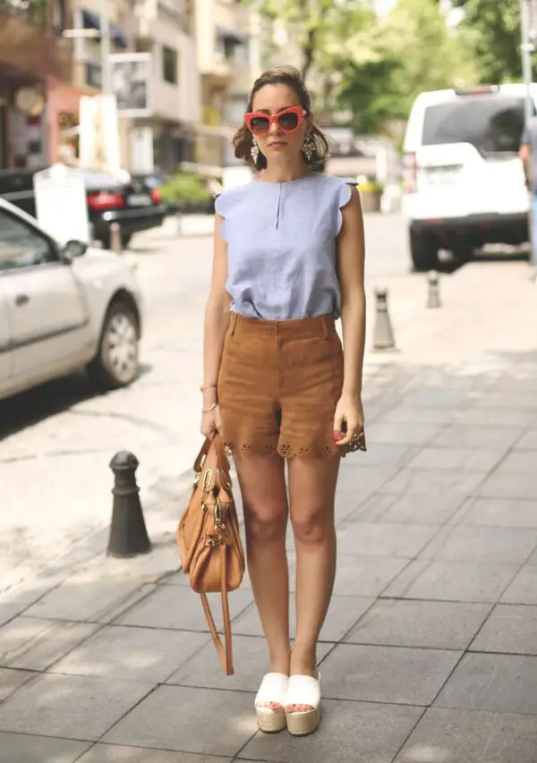 3-suede-shorts-with-feminine-blouse-e1442677794606