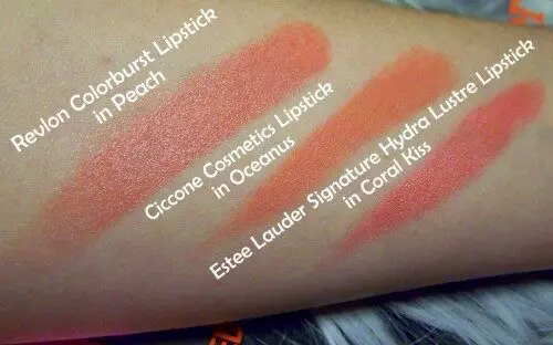 revlon-colorburst-lipstick-in-peach-ciccone-cosmetics-lipstick-in-oceaus-estee-lauder-signature-hydra-lustre-lipstick-in-coral-kiss-500x312-1