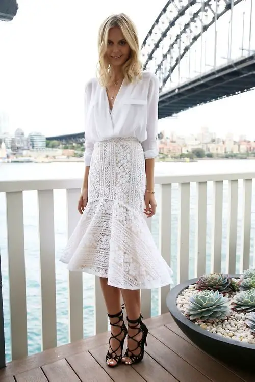 button-down-and-lace-skirt
