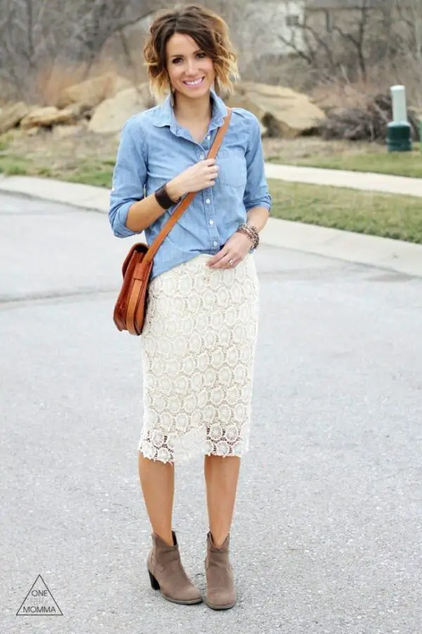 chambray-top-and-lace-skirt