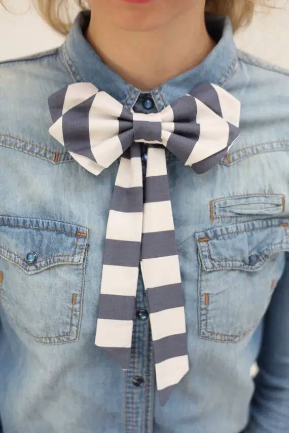 cute-white-and-gray-striped-bow-tie