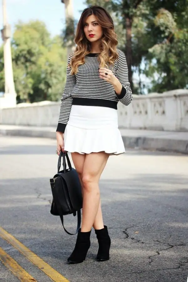 fit-and-flare-dress-and-cropped-sweater