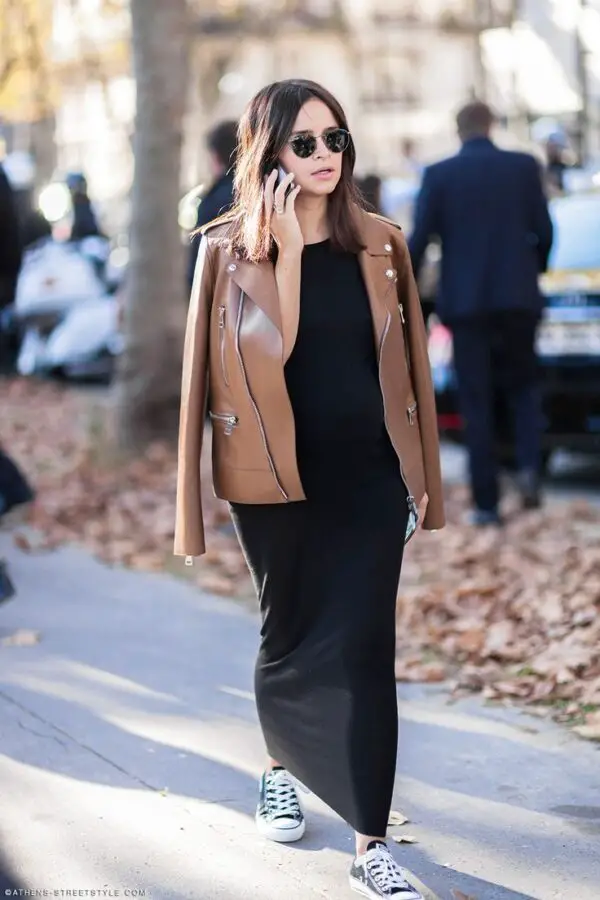 maxi-dress-and-leather-jacket
