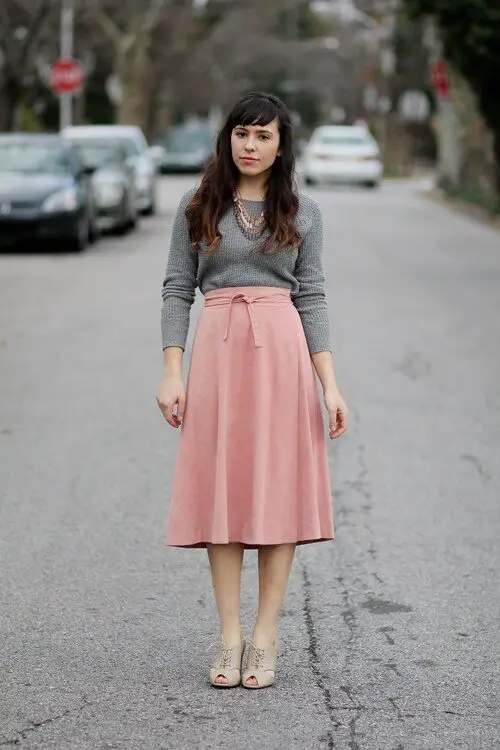 pink-high-waisted-midi-skirt