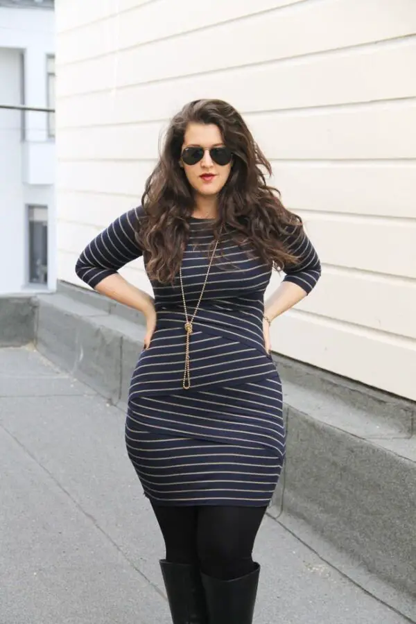 striped-plus-size-dress
