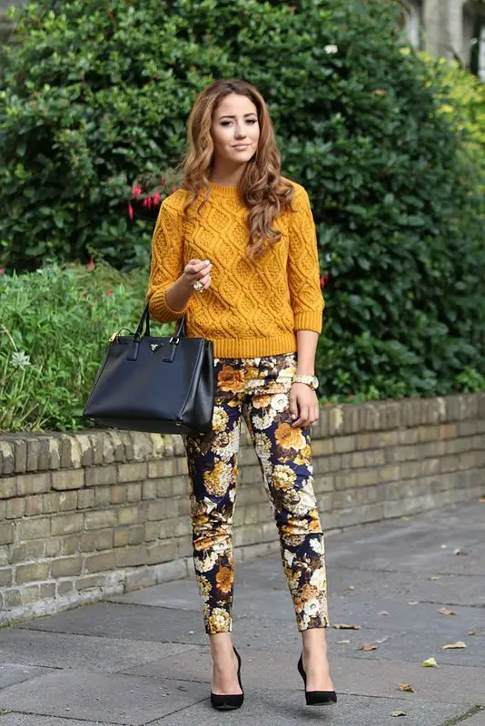 sweater-and-printed-pants