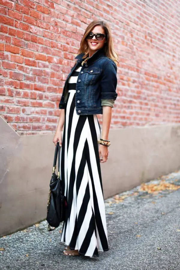 denim-jacket-and-striped-maxi-dress