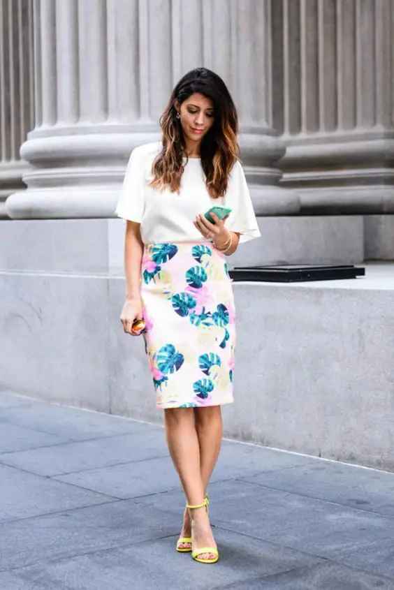 printed-pink-and-green-tropical-pencil-skirt