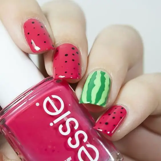 watermelon-easy-nail-art