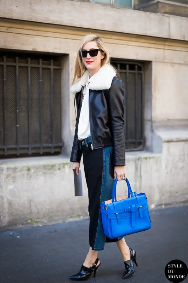 5-leather-jacket-with-denim-culottes-and-clogs