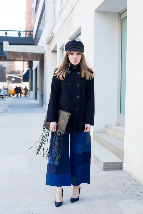 6-wool-coat-with-denim-culottes-and-classic-pumps