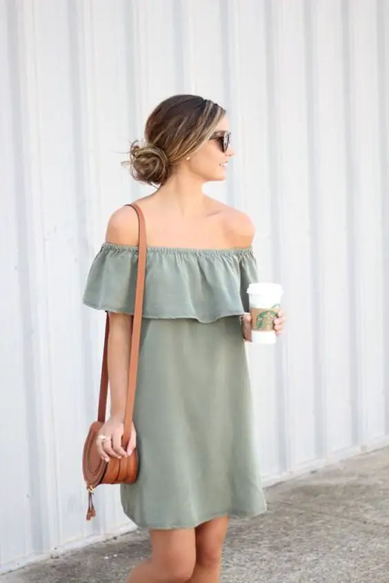 girly-off-shoulder-army-green-top