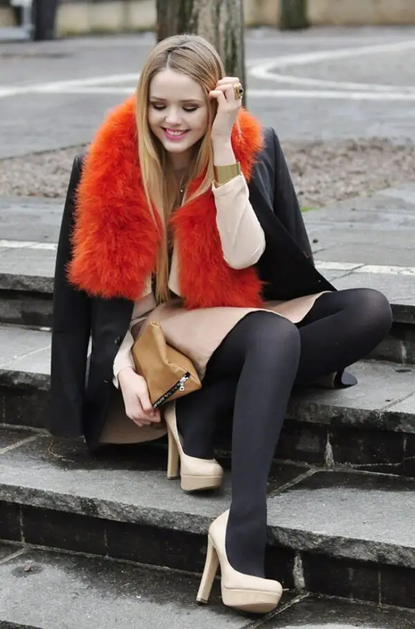 1-orange-fur-scarf-with-neutral-outfit