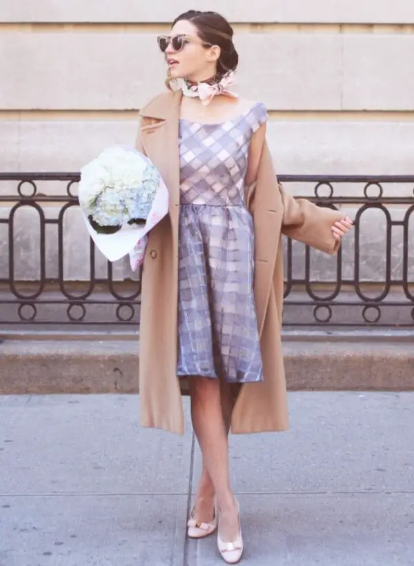 1-vintage-checkered-dress-with-camel-coat