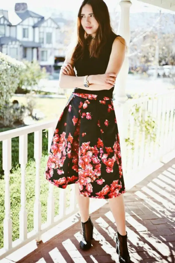 2-retro-floral-full-skirt-with-black-top