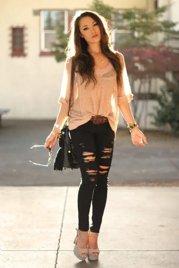 2-ripped-jeans-with-feminine-blouse