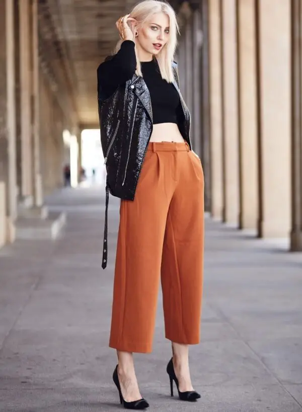 5-cropped-sweater-with-leather-vest-and-culottes