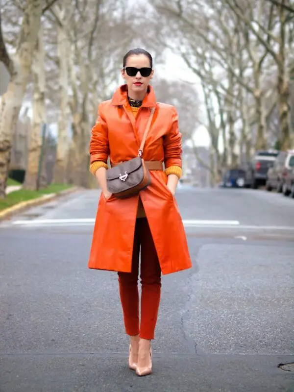 7-orange-coat-with-orange-pants-and-nude-pumps