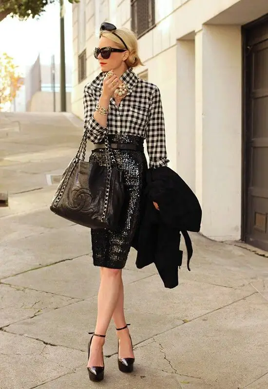 black-sequined-skirt
