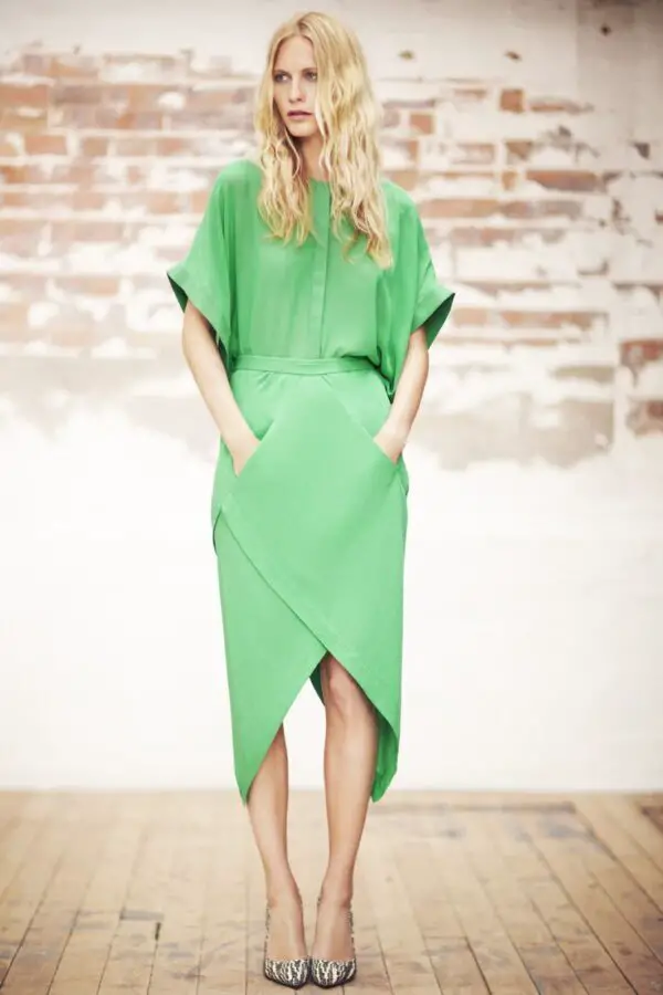 green-structured-wrap-dress