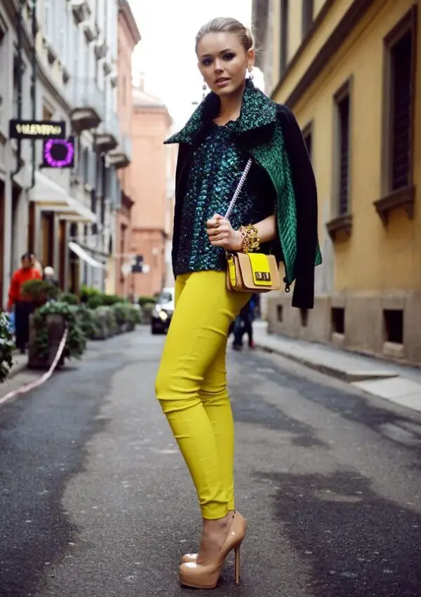 1-green-leather-jacket-with-yellow-pants