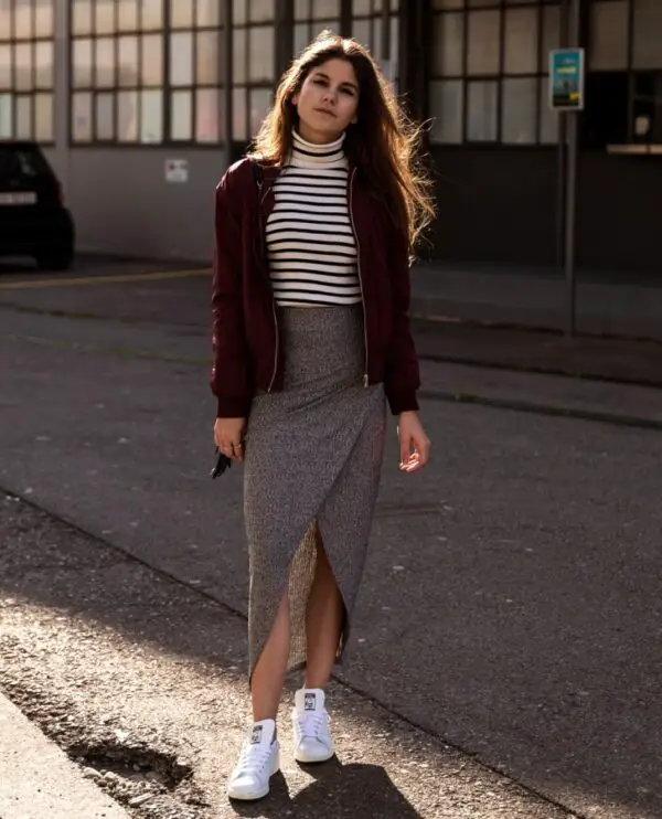 1-striped-turtleneck-sweater-with-jacket-and-tulip-skirt-with-sneakers