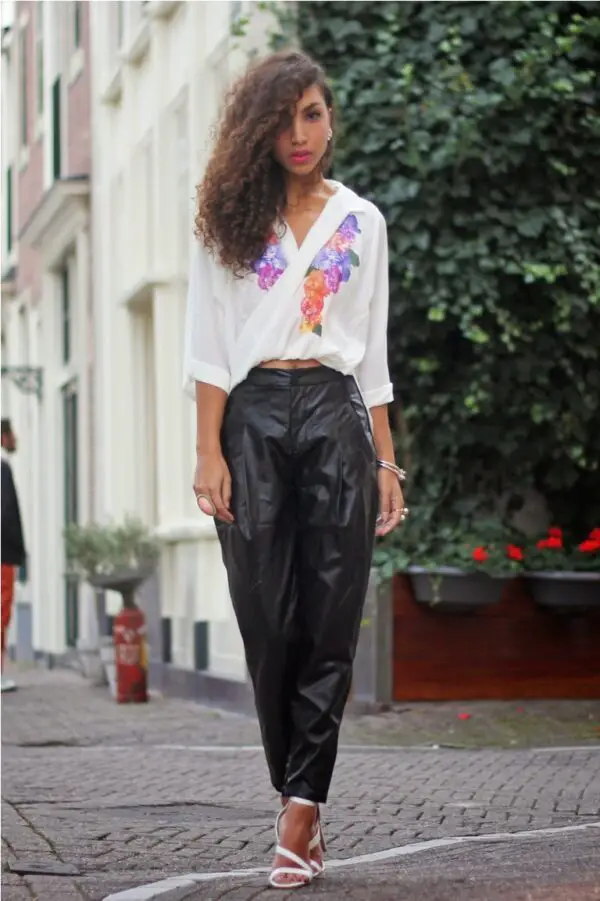 2-printed-blouse-with-leather-joggers
