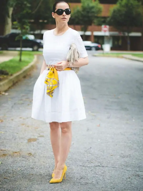 6-printed-belt-scarf-with-mustard-pumps
