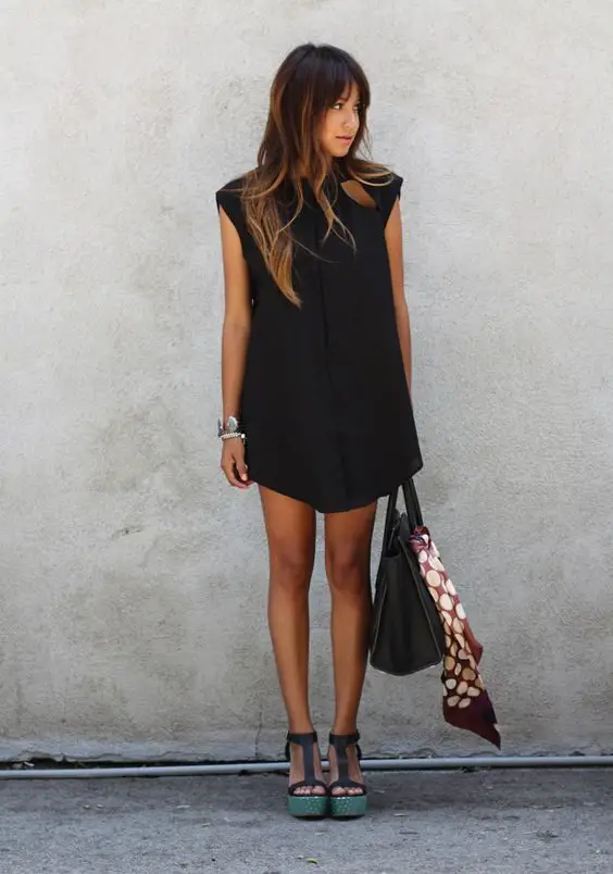 black-shirt-dress