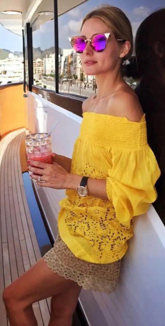 colored-yellow-and-brown-lace-outfit-off-shoulder