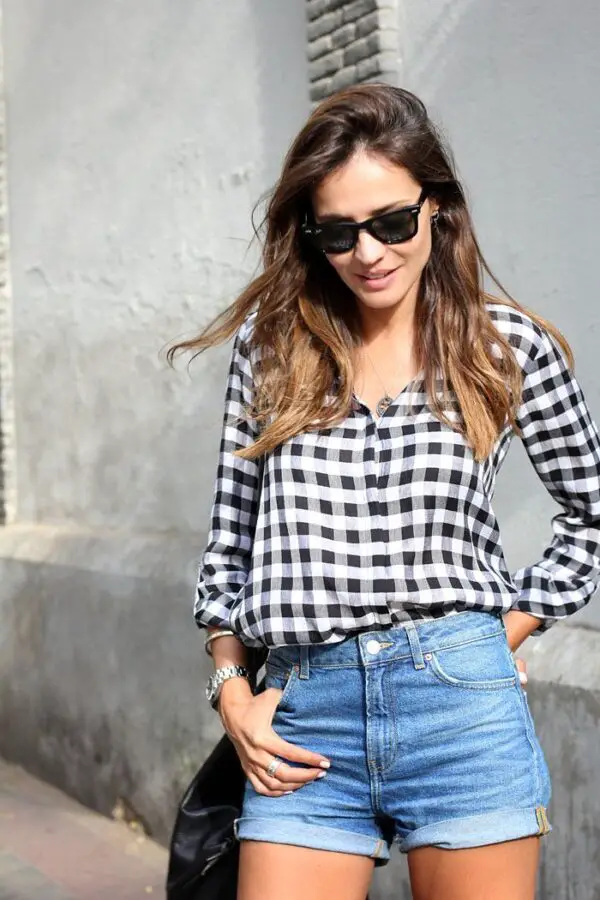denim-shorts-and-bnw-gingham