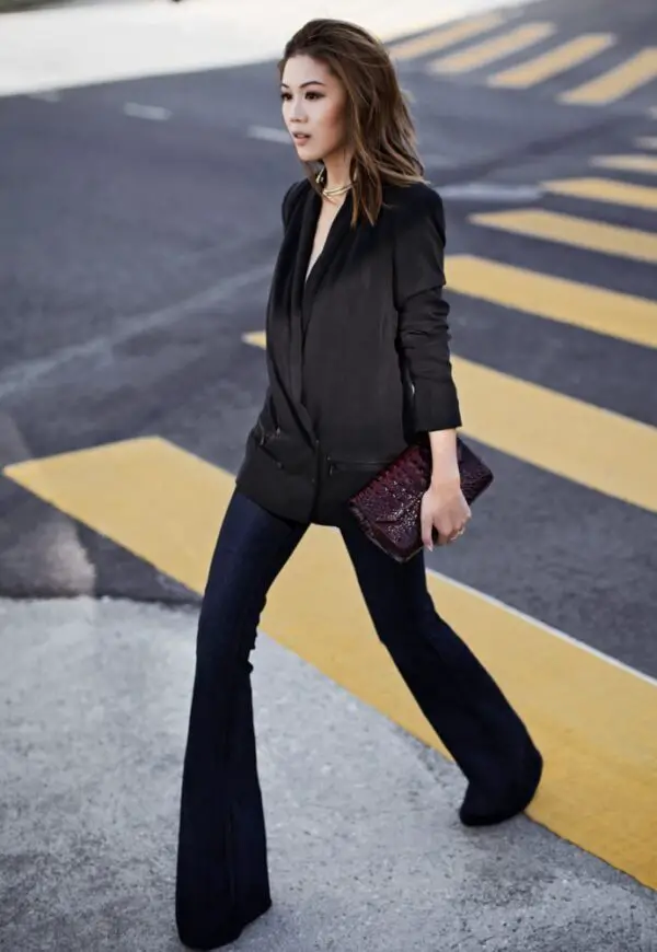 1-black-blazer-with-chic-flared-pants