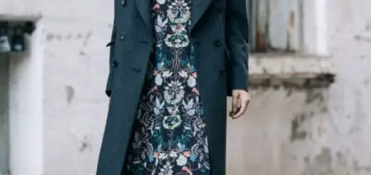 1-floral-print-dress-with-wool-coat-and-edgy-boots