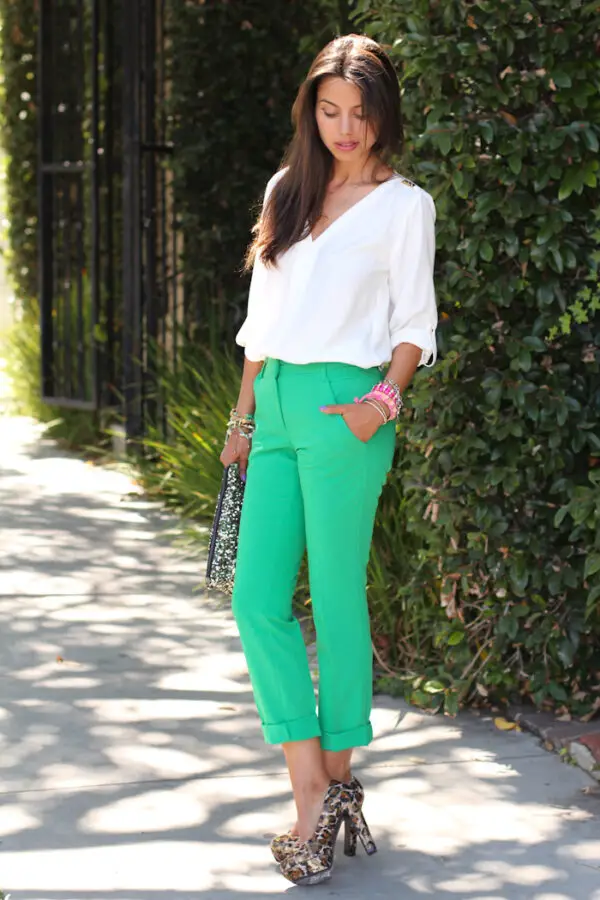 1-white-blouse-with-green-pants