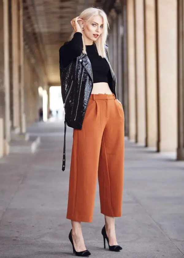 3-cropped-sweater-with-leather-vest-and-culottes