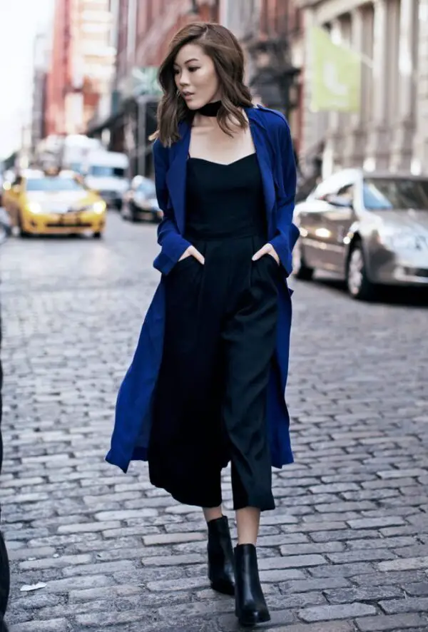 4-culottes-and-black-tank-top-with-lightweight-blue-coat-and-choker