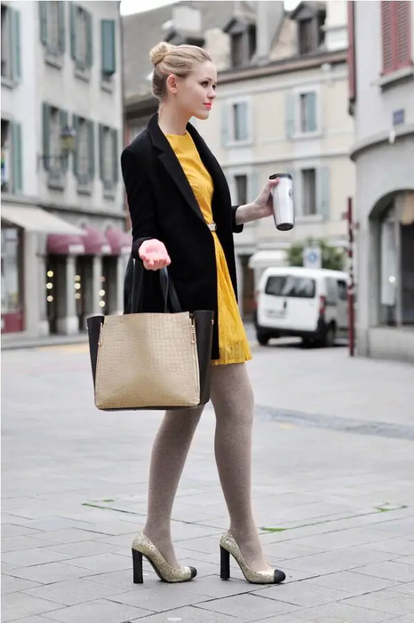 4-mustard-dress-with-black-coat