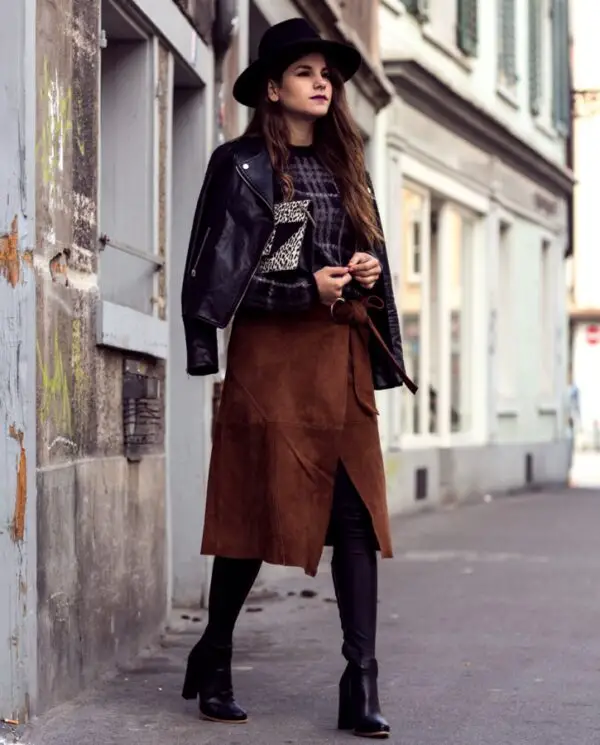 4-suede-skirt-with-bohemian-outfit-and-hat