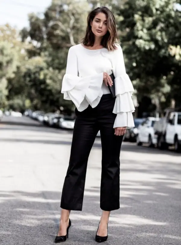 5-crop-pants-with-ruffled-sleeved-blouse