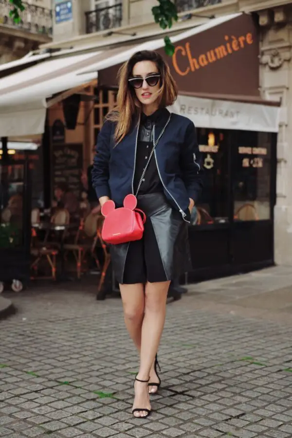 5-quirky-bag-with-bomber-jacket-and-leather-shorts