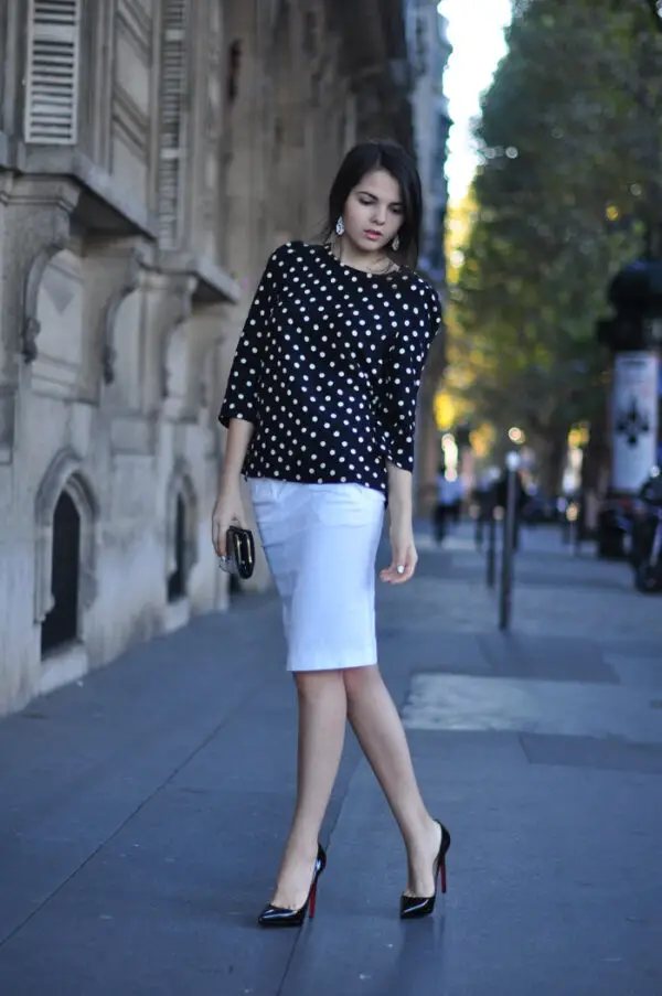 8-polka-dots-blouse-with-pencil-skirt