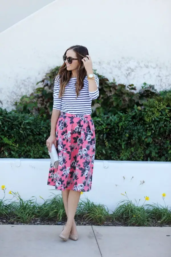 floral-midi-and-stripes