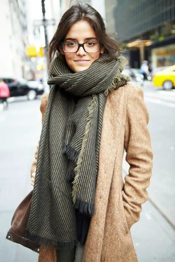 oversized-army-green-scarf